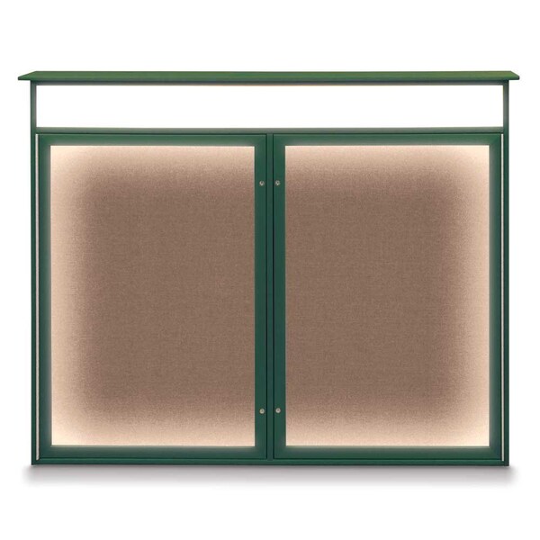 United Visual Products Open Faced Traditional Rounded Corkboard UV645ARC-BRONZE-BLACK - main